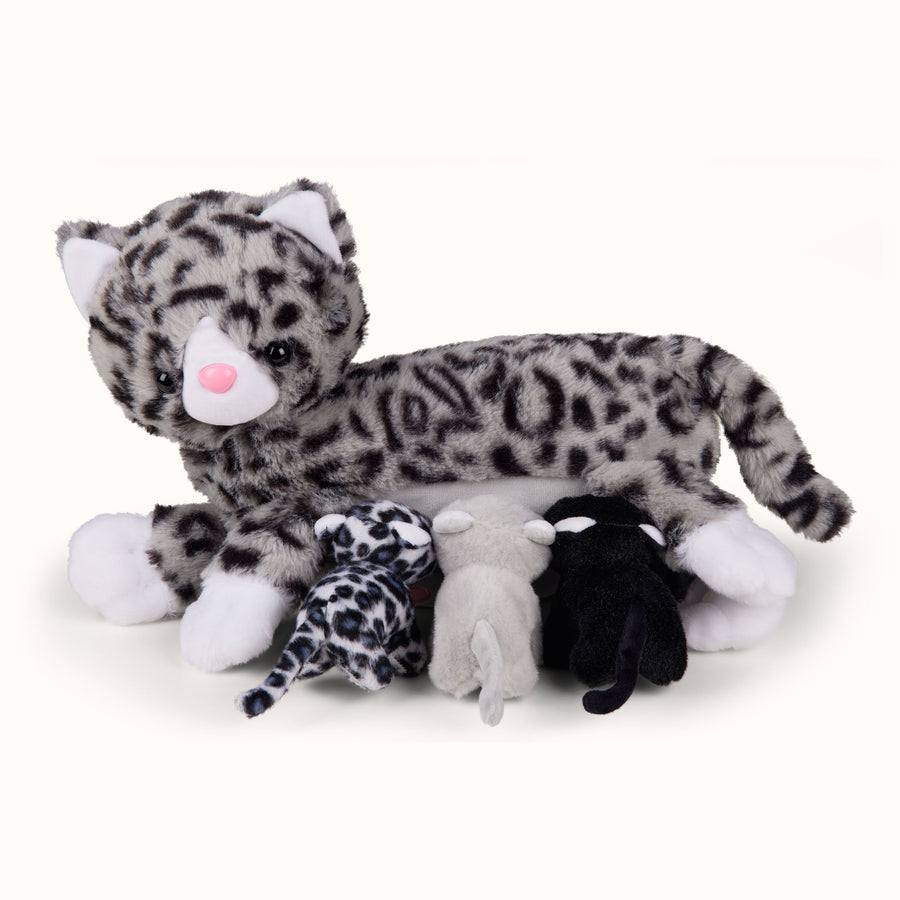 Mamanimals Kuscheltier Katze Mama mit Babys Plüschfamilie