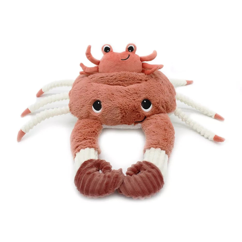 Kuscheltier Krabbe Mama mit Baby in Terracotta