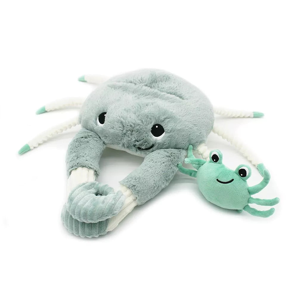 Kuscheltier Krabenmama mit Krabbenbaby in Minze