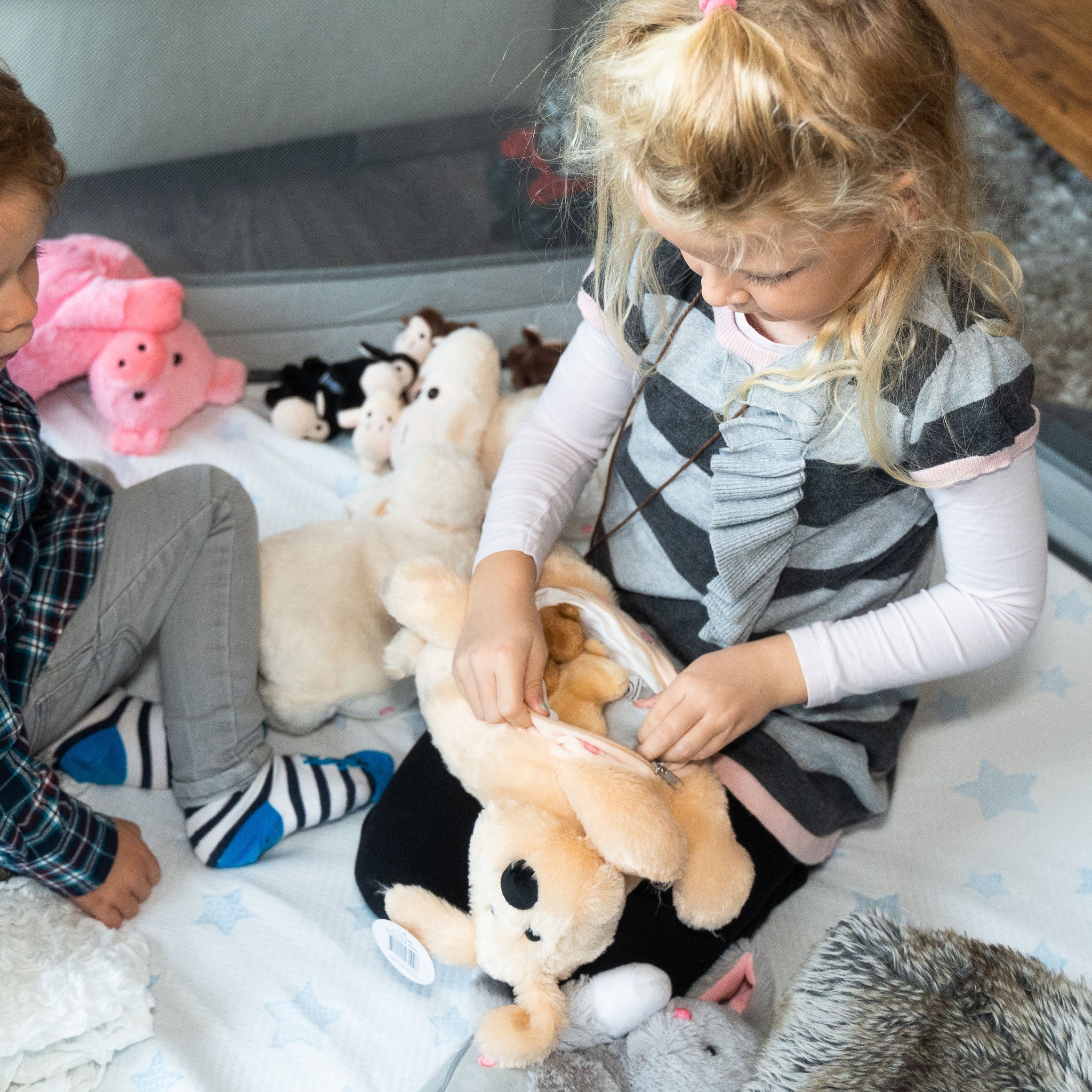 Kuscheltier Mama Hund & Babys