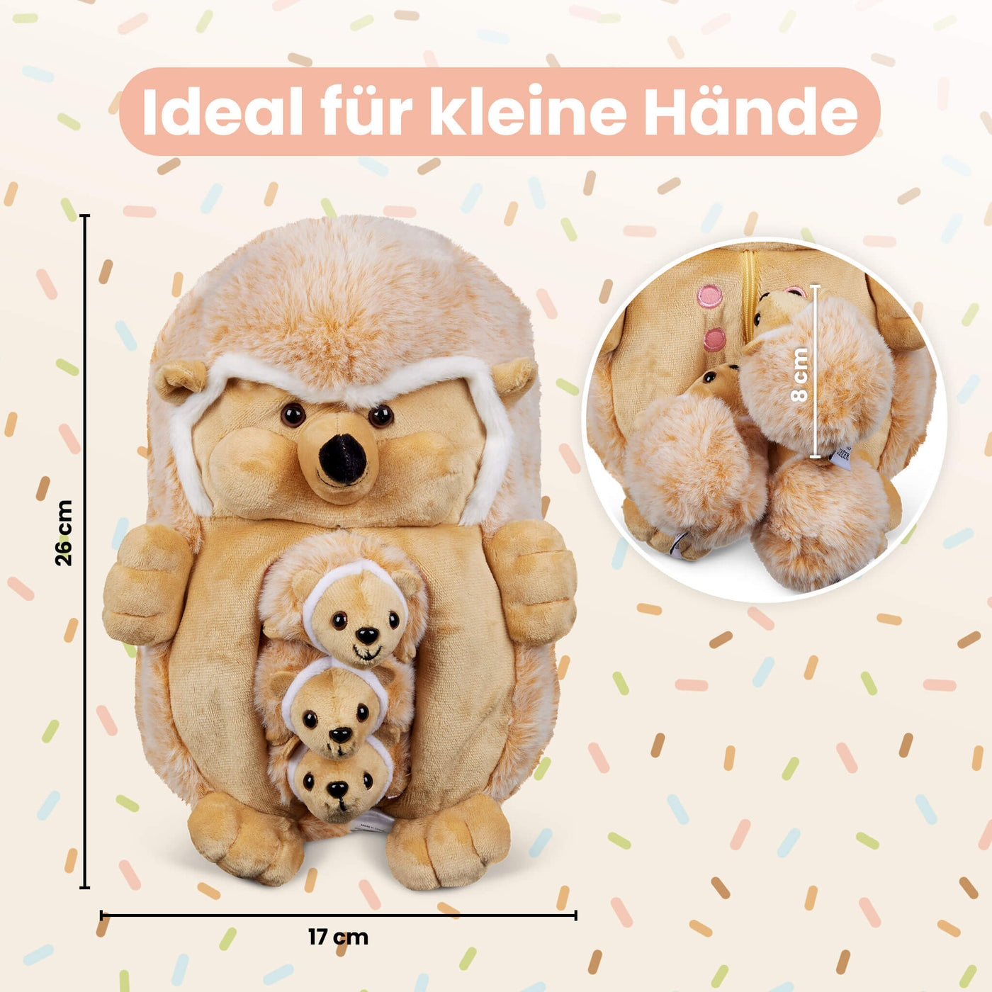 Mamanimals Kuscheltier Igel Dimensionen