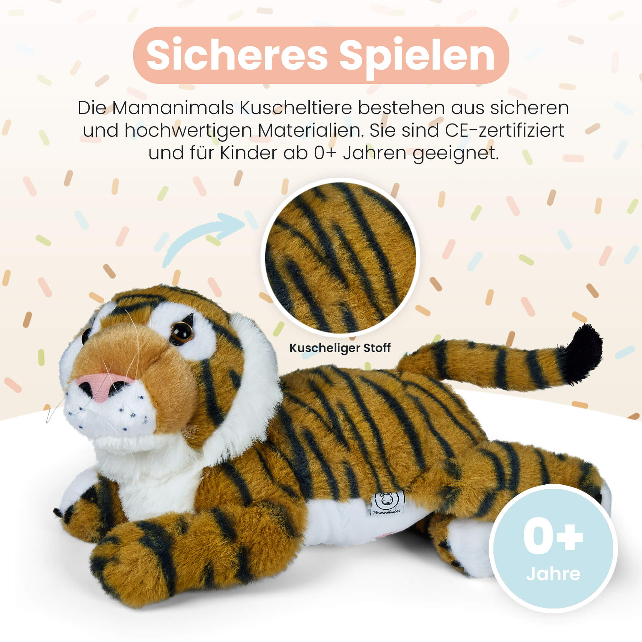 Mamanimals Kuscheltier Tiger ab 0 Jahren