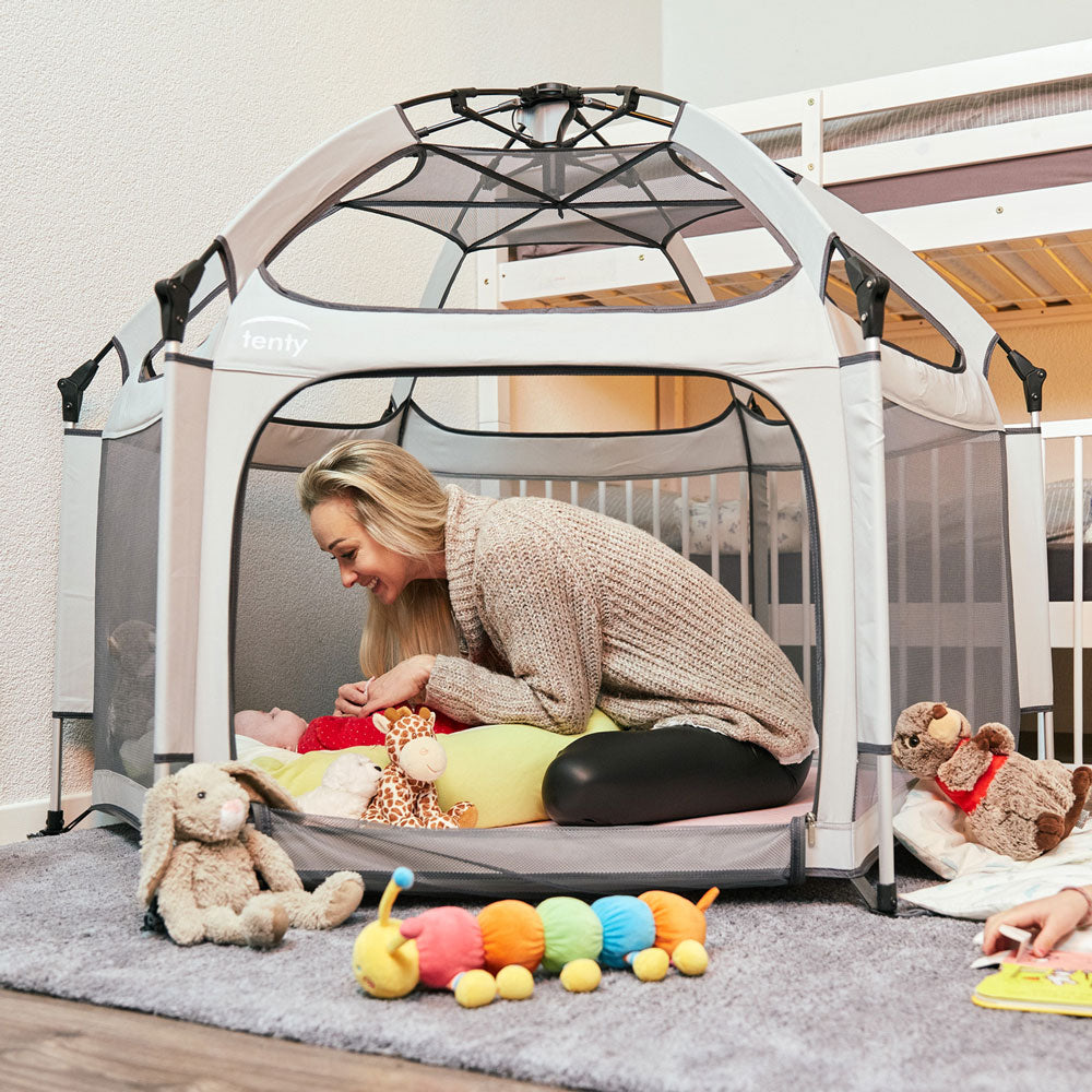 Kinderzimmer Tenty Laufstall für Babys in Grau