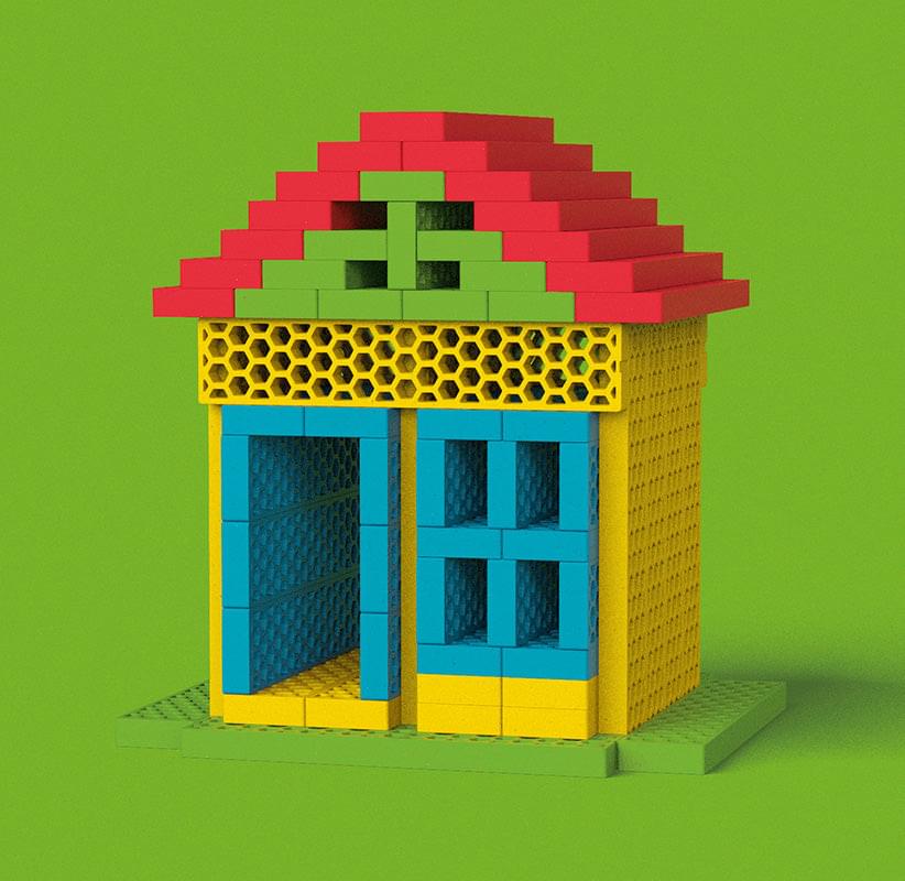 Hello Box "Rainbow Mix" with 100 building blocks