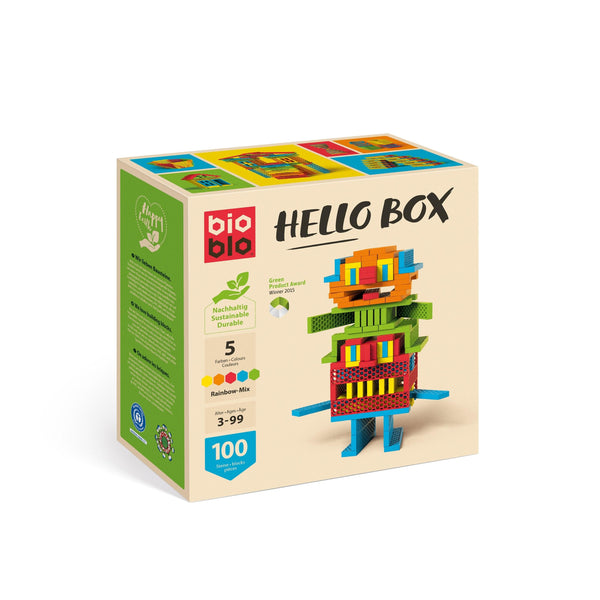 Hello Box "Rainbow Mix" with 100 building blocks