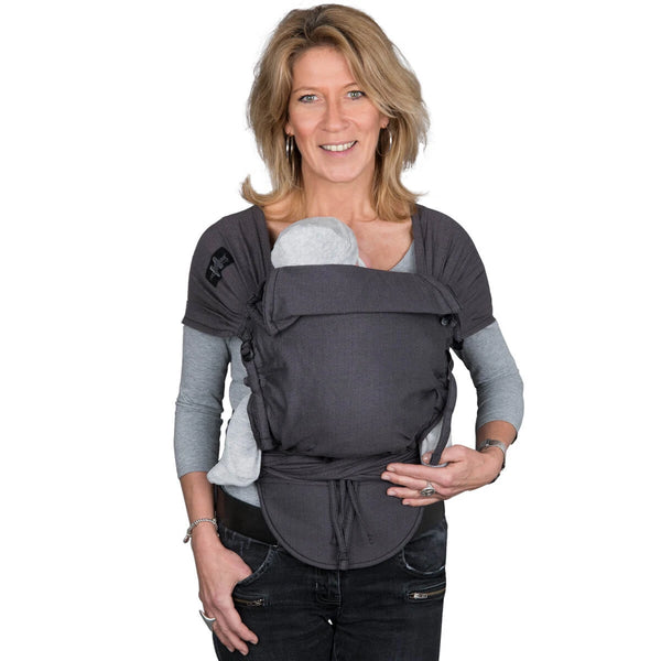 Babytrage Hop-Tye Conversion London grau-schwarz von Hoppediz