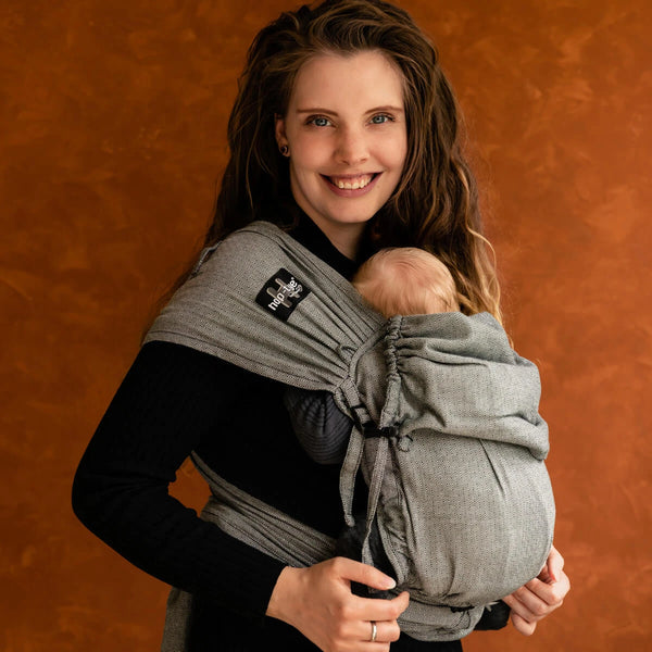 Babytrage Hop-Tye Conversion London schwarz-weiss von Hoppediz