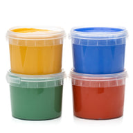 Vegane Fingerfarben im 4er Set – Gelb, Grün, Rot & Blau