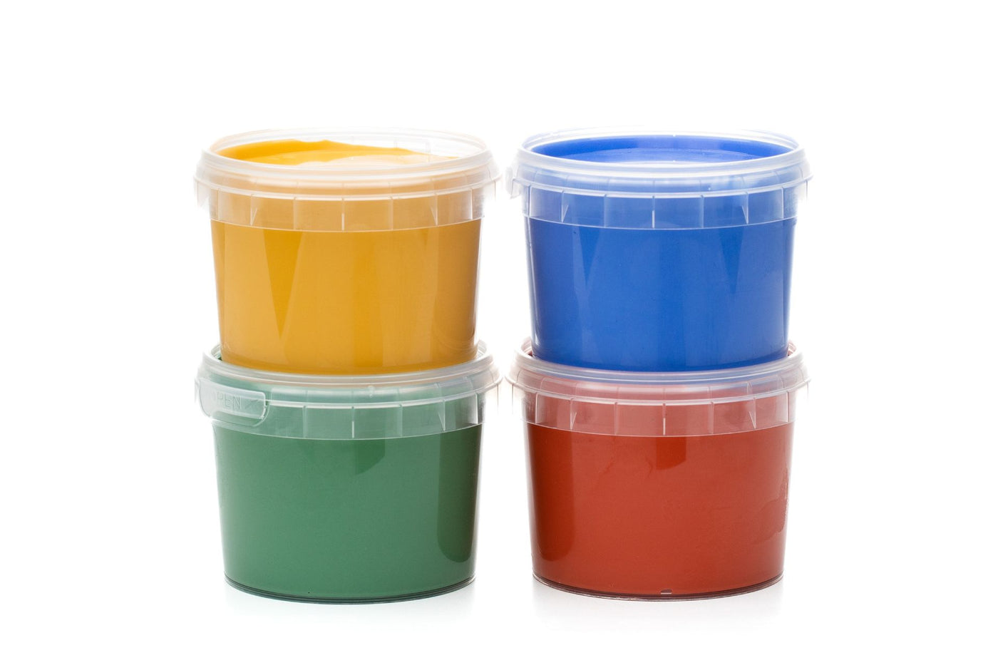 Set of 4 Vegan Finger Paints - Yellow, Green, Red &amp; Blue