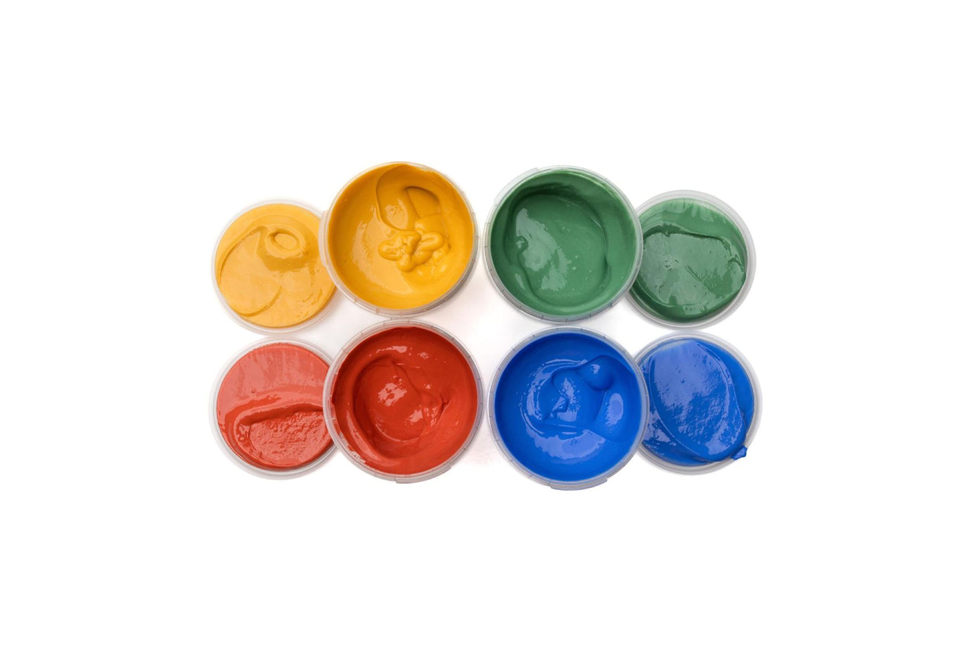 Set of 4 Vegan Finger Paints - Yellow, Green, Red &amp; Blue