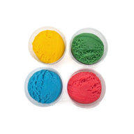 Vegane Knete im 4er Set – Gelb, Grün, Rot & Blau